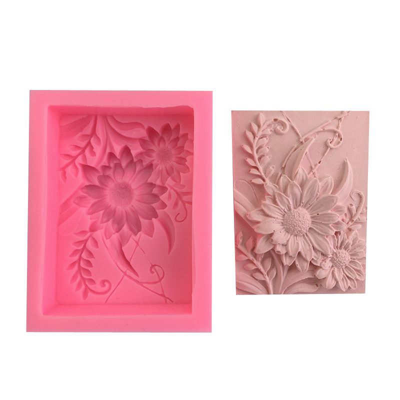 3d quadrado rosa flor silicone - Soap Making Diy Kit avaliação e preço