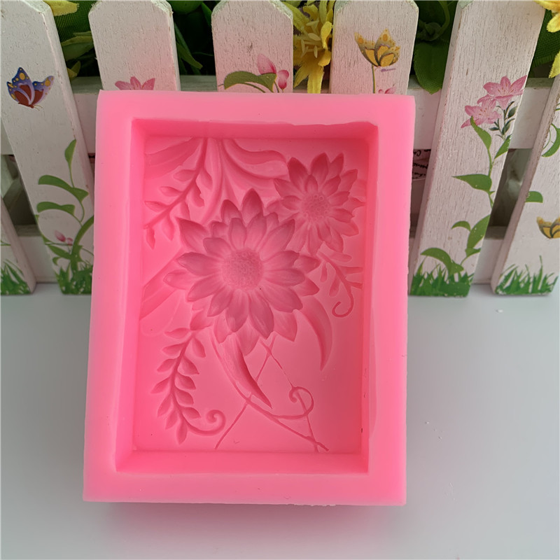 3d quadrado rosa flor silicone - Soap Making Diy Kit avaliação e preço