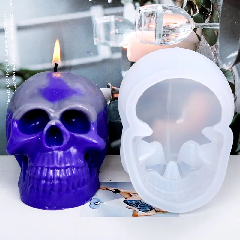 3D Crânio Silicone Vela Moldes - Soap Making Gifts avaliação e preço